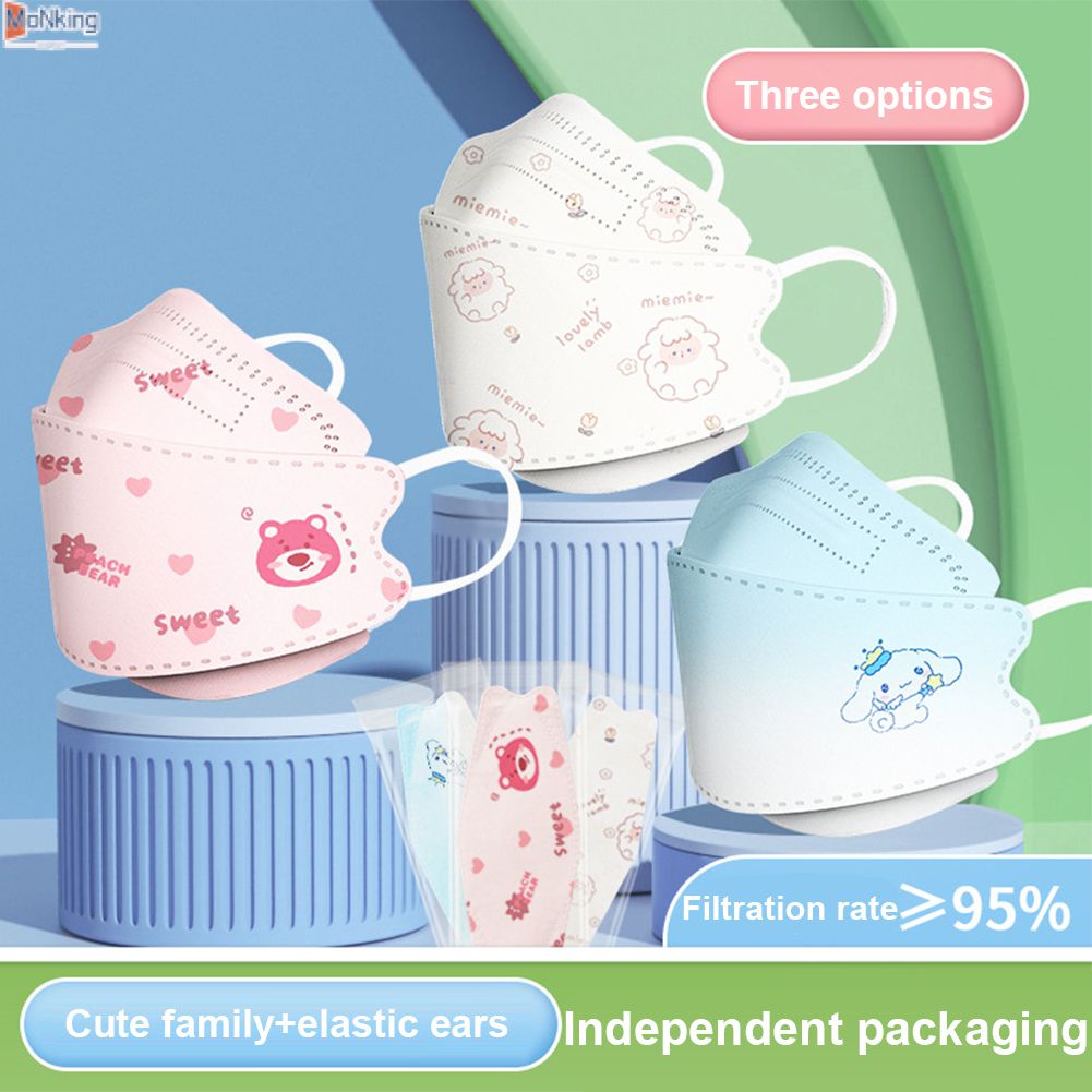 1 Cái Chấm Điểm Màu Sắc Trẻ Em Mặt Nạ KF94 Dùng Một Lần Bảo Vệ Mặt Nạ 3d 4 Lớp Trẻ Em bảo Vệ Của Mặt Nạ ^ MK ^