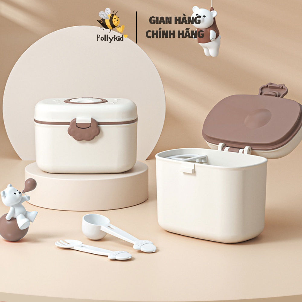 Hộp Đựng Sữa Bột Gấu Hàn Giúp Bảo Quản Sữa Bột Hiệu Quả Cho Bé , Dung Tích 380ml- 550ml Polly kid SP303
