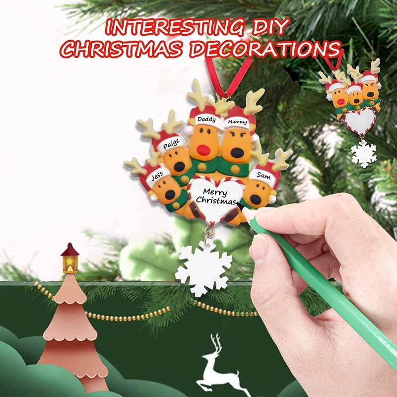 Phụ Kiện Treo Trang Trí Cây Thông Giáng Sinh Hình Tuần Lộc Bằng Nhựa Resin DIY