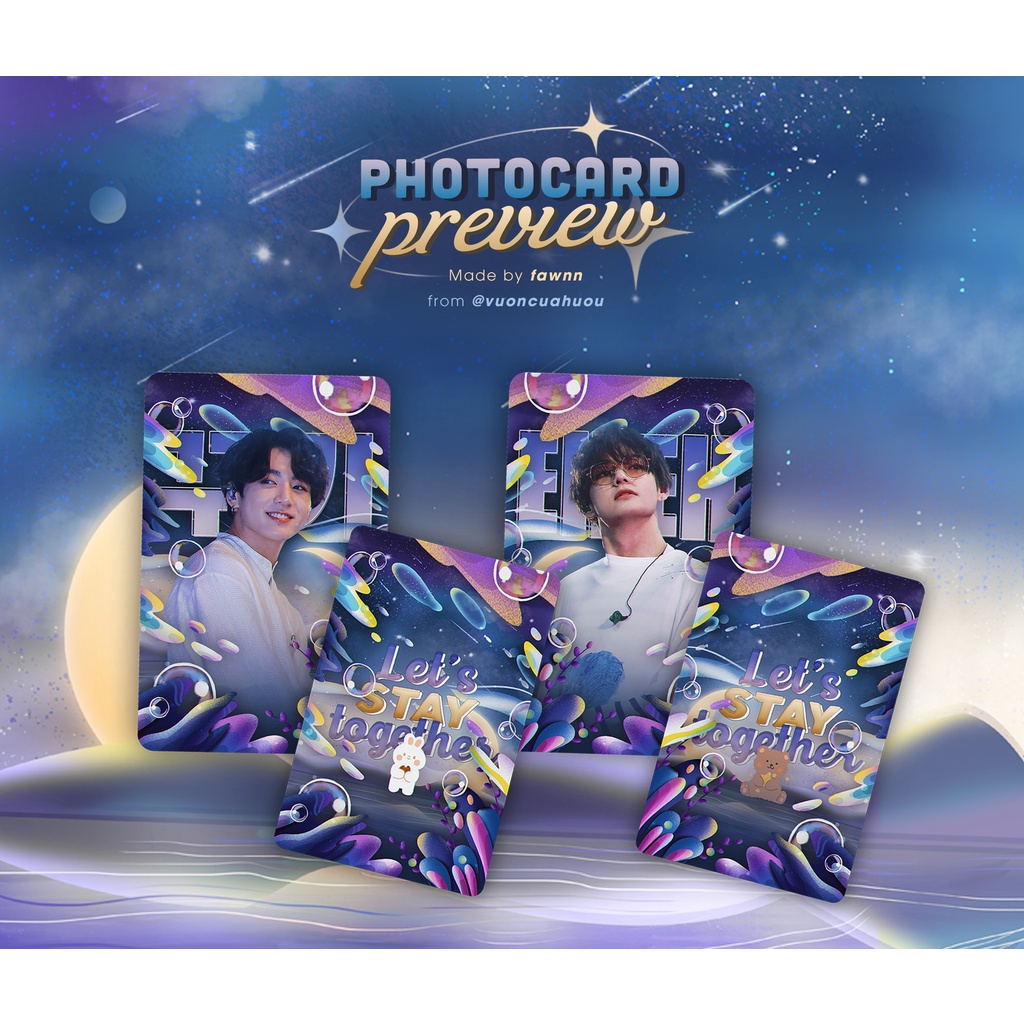 Set card bo góc Taehyung và Jungkook