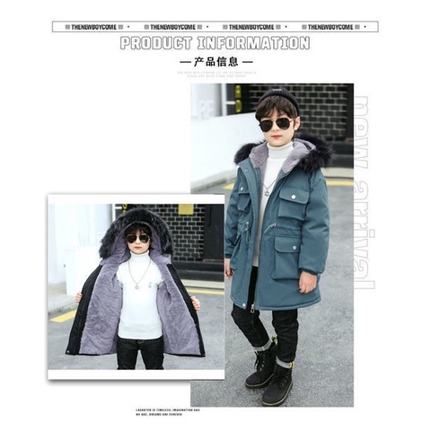 Áo Khoác Mùa đông Phiên Bản Hàn Quốc, Áo Phao Bé Trai Chống Rét Lót Lông Bên Trong Siêu ấm 2023