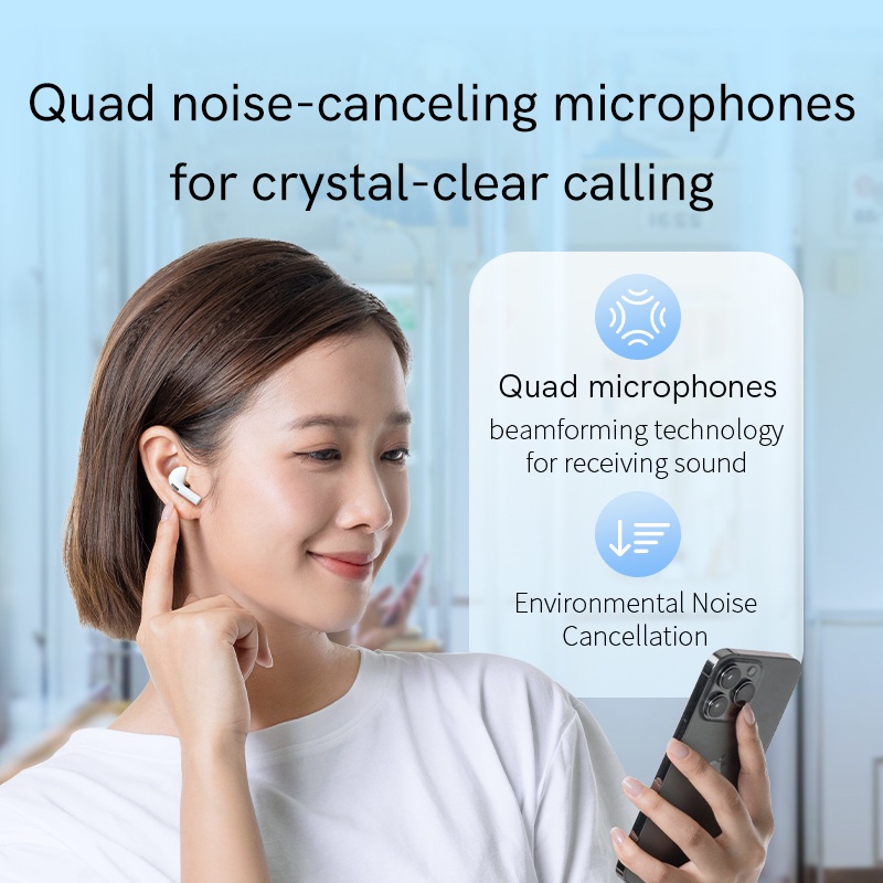 QCY Qy t20 Tai Nghe bluetooth 5.3 tws 68ms Âm Thanh Sống Động Chất Lượng Cao