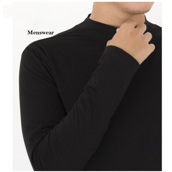 Áo giữ nhiệt nam, áo thun nam dài tay cotton cổ cao 5cm co dãn 4 chiều siêu ấm