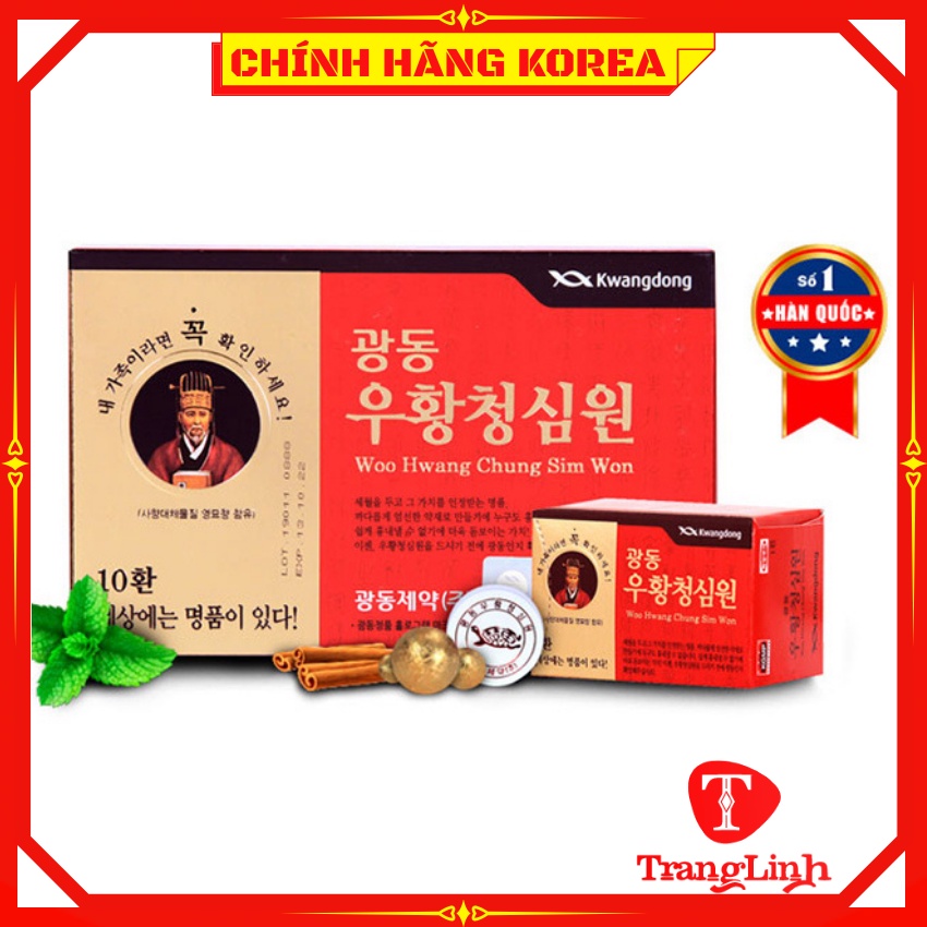 An Cung Ngưu Hoàng Hoàn Kwangdong Hàn Quốc, Hộp 10 Viên - Vũ Hoàng Thanh Tâm Chính Hãng