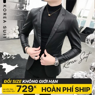 Áo Khoác Da Nam, Blazer Nam Hàn Quốc 2 Cúc, Áo Vest Nam Đẳng Cấp 2 Lớp Form Ôm KOREA SUIT | VE6