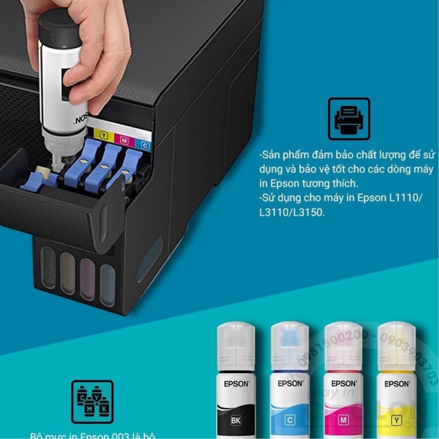 Mực In Chính Hãng 4 màu EPSON 003