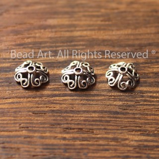   1 Cái  Charm Ốp Hình Hoa Trái Tim Bạc 925 Phối Vòng Tay Phong Thuỷ Chuỗi Hạt Phong Cách Bạc Thái S50 - Bead Art 