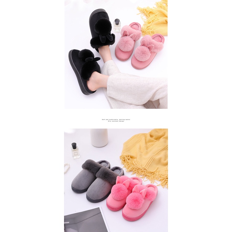 Dép Bông Đi Trong Nhà 196 Prowow Tai Dài Giữ Ấm Cho Cặp Đôi