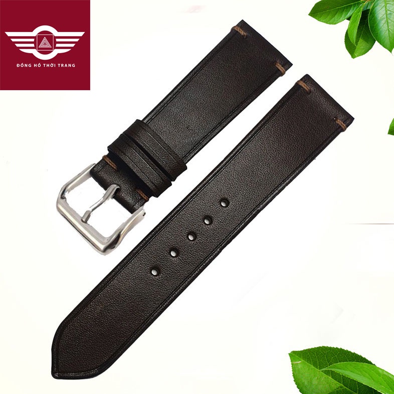 Dây đồng hồ da bò đen trơn Tặng kèm khóa và size 20Chất liệu da bò thật 100% da bò tự nhiên. Cam kết da thậ