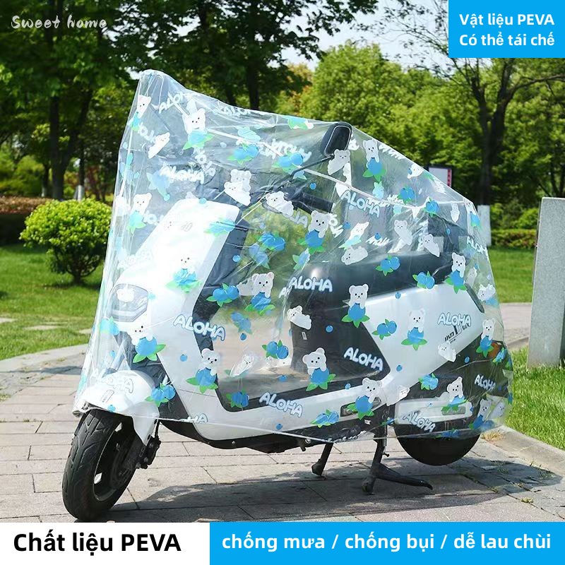 Bạt Phủ Xe Máy Chống Mưa Nắng Họa Tiết Hoa Dễ Thương, bụi bặm, dẻo dai, bảo vệ xe máy