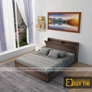 Giường gỗ công nghiệp có ngăn kéo đầu giường GCN05