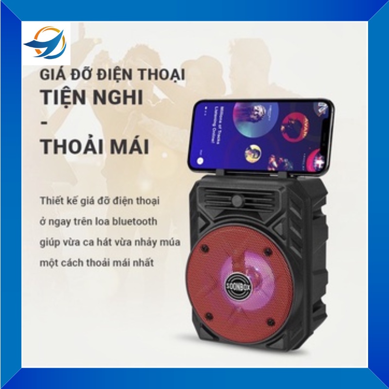 Loa Karaoke Cát Thái kết nối Bluetooth 5.0, tích hợp giá đỡ điện thoại, kết nối 2 loa cùng lúc, âm thanh Hifi - S11