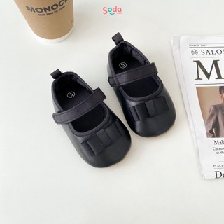 Giày tập đi cho bé nơ đen tiểu thư