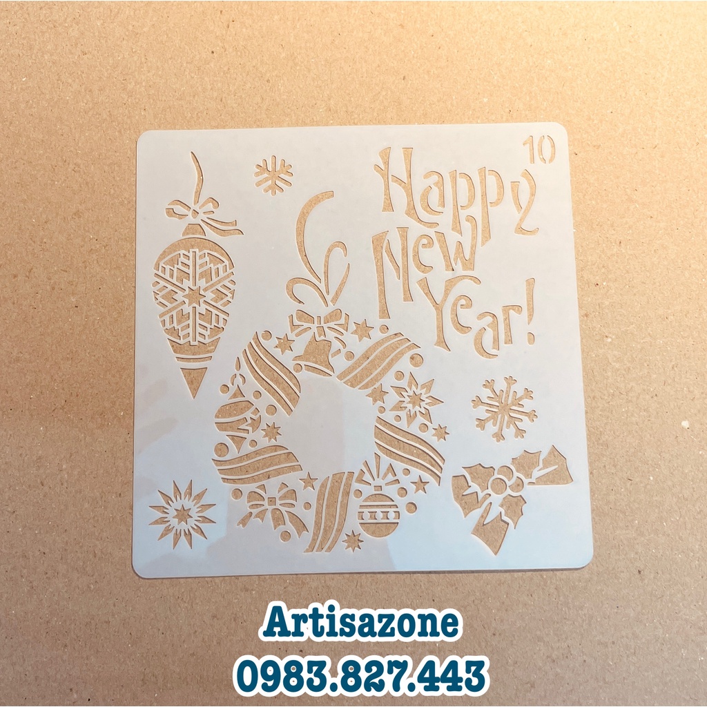 Pet Stencil Noel - Khuôn hình trang trí, tạo nền Noel  - 01 chiếc