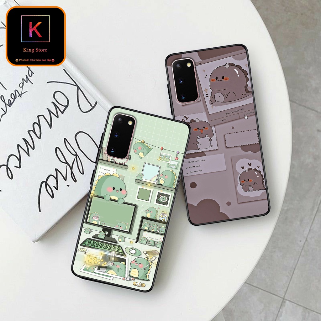 Ốp lưng Samsung S20 - S20 Plus - S20 Ultra - S2- FE - Ốp Samsung in hình khủng long DinoCute - Lưng nhám viền TPU