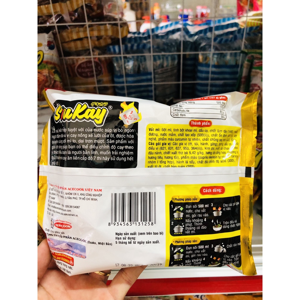 Mì bò SiuKay gói 127g Date luôn mới