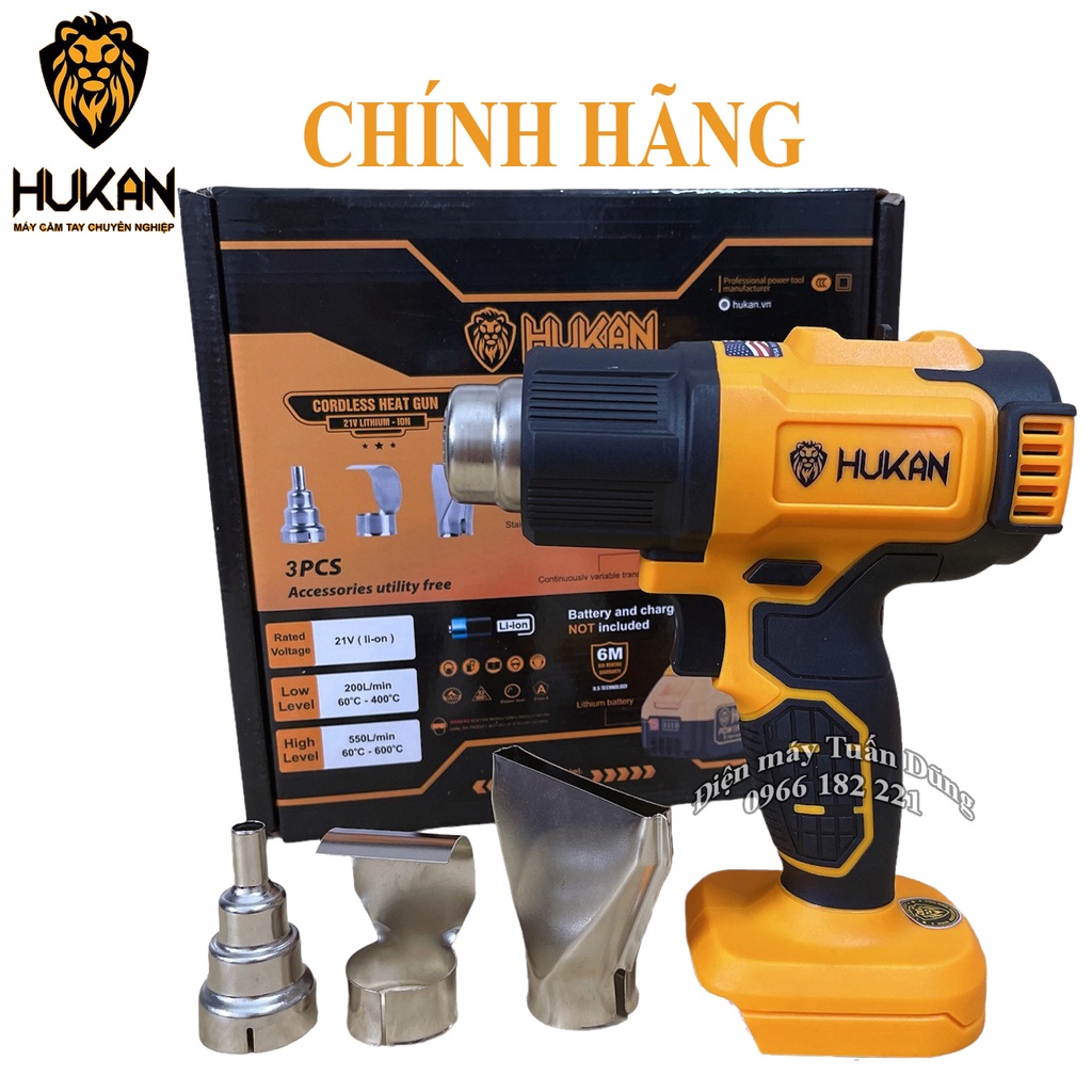 Thân Khò thổi nhiệt pin Máy thổi hơi nóng dùng Pin Hukan 358 Chân pin phổ thông 4cm