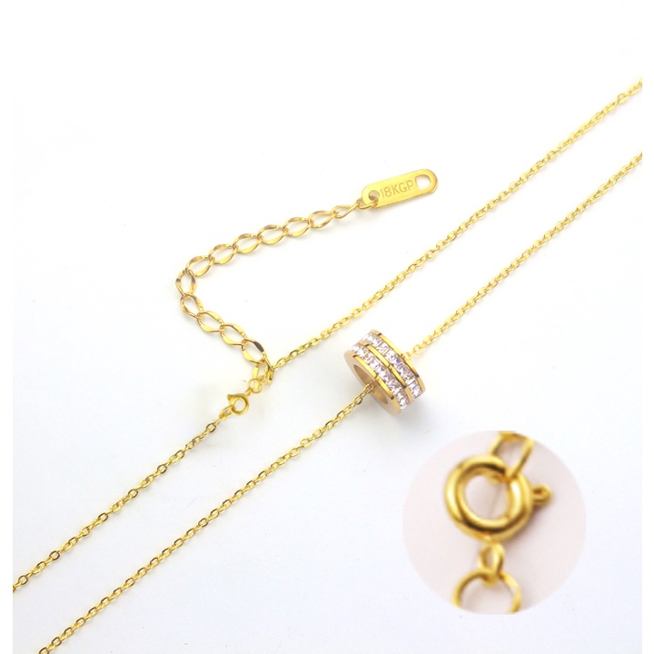 Dây chuyền nữ titan cao cấp khóa tròn xịn 2 hàng đà vuông sang trọng thích hợp đi dự tiệc