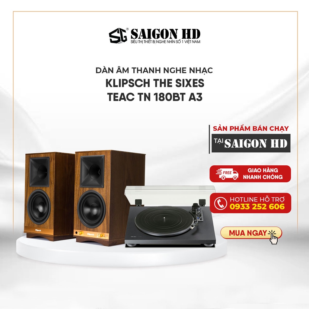 Dàn âm thanh nghe nhạc KLIPSCH The Sixes - TEAC TN 180BTA3 - Hàng chính hãng, giá tốt, bảo hành 12 tháng
