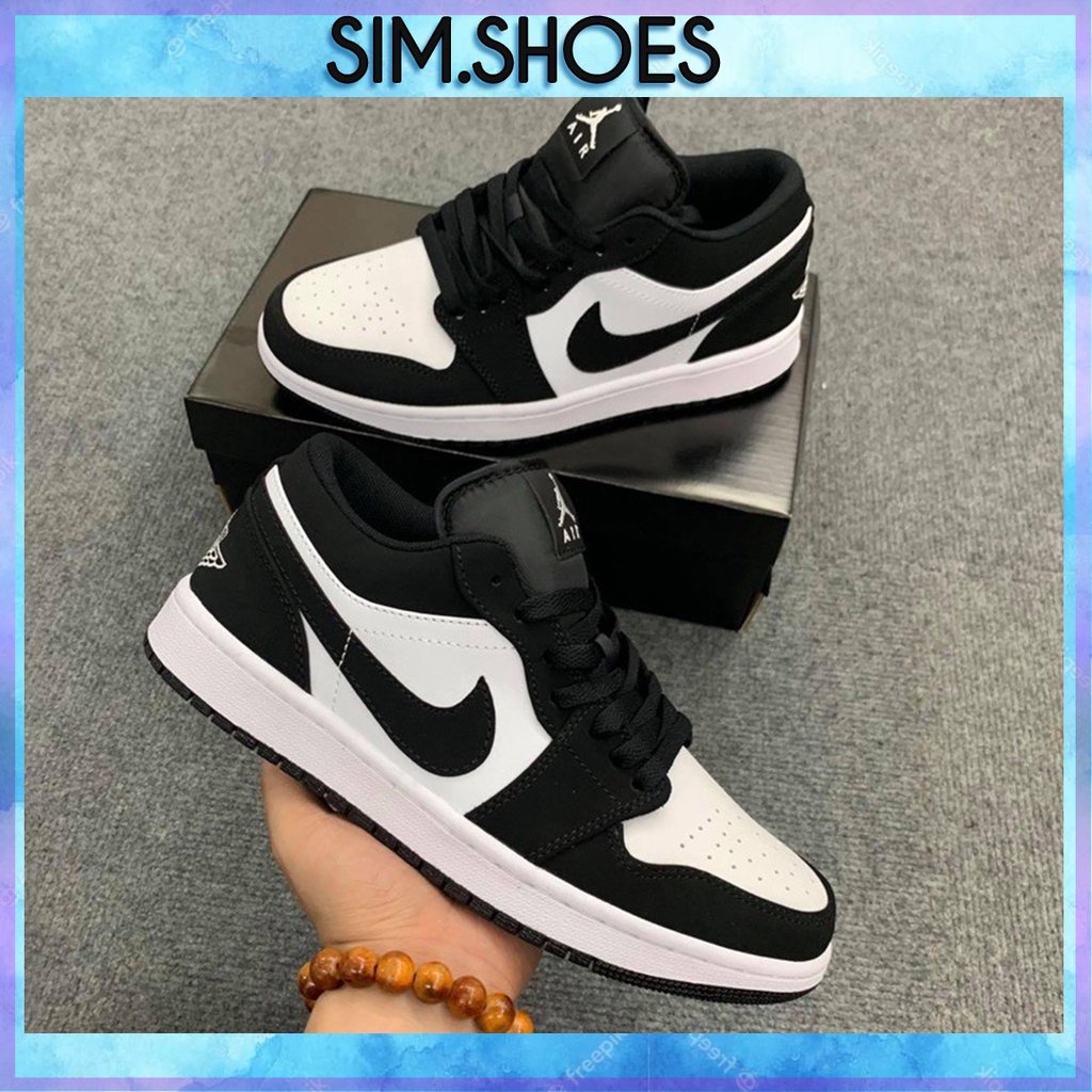 Giày 𝐉𝐨𝐫𝐝𝐚𝐧 1 low Panda màu đen trắng nam nữ, Giày sneaker JD 1 Panda cổ thấp bản đẹp 2022 K189
