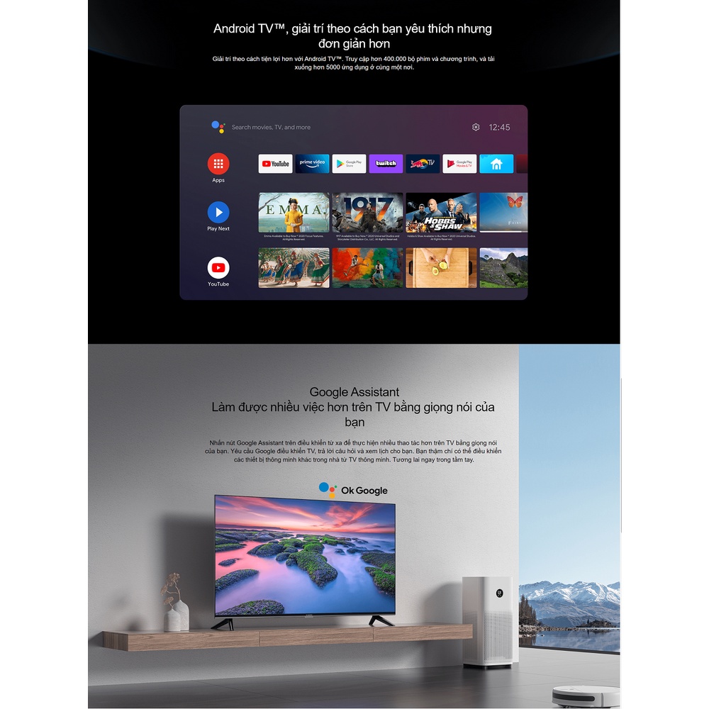 Tivi Xiaomi A2 43inch, Hệ điều hành Android 11, Full HD, A2 L43M7-ETH - Bảo hành 2 năm