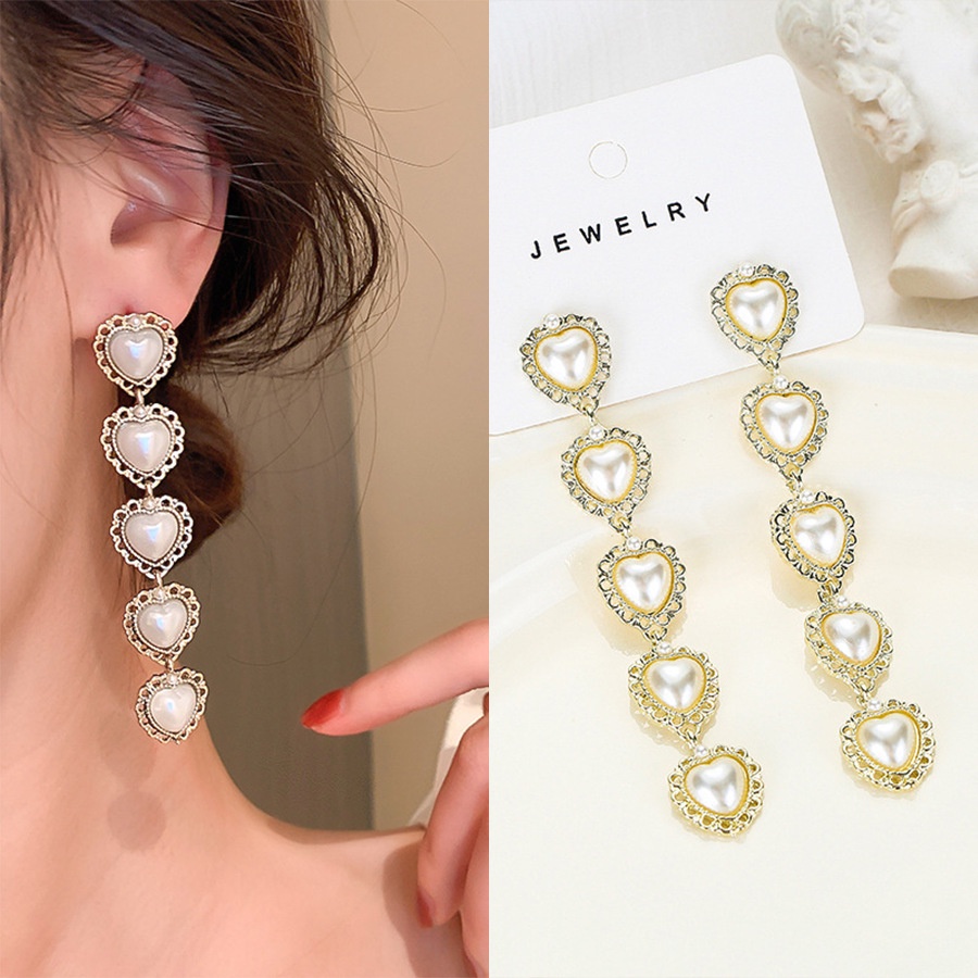 Bông Tai Tua Rua Dài Đính Kim Cương Giả Thanh Lịch Nhiều Kiểu Dáng