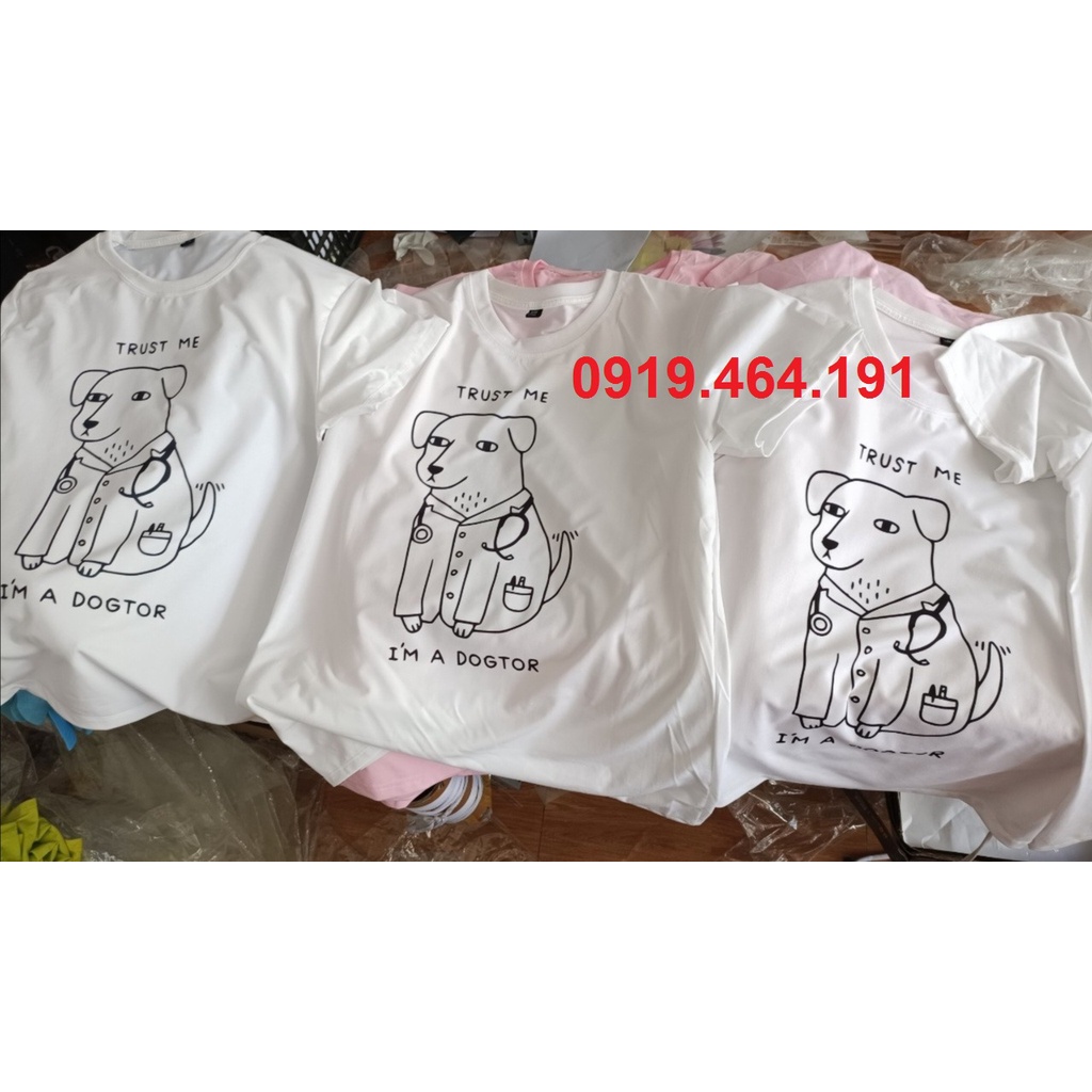 Áo thun trust me i'm a dogtor, hot trend 2024, vải cotton dày mịn mát, có form rộng & tay ngắn