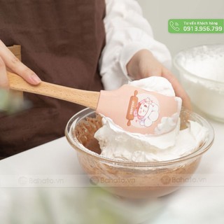 Cây vét bột silicon cán gỗ 32cm