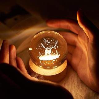 SÉT 2 ĐÈN NGỦ 3D QUẢ CẦU PHA LÊ PHÁT SÁNG