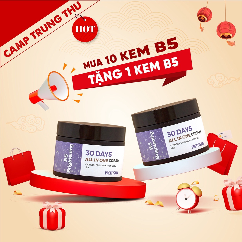 Kem Dưỡng Ẩm, Kem Dưỡng Pretty Skin 30 Days All In One Cream, Cấp Ẩm Sâu, Làm Dịu Da / 100 ml [ CHÍNH HÃNG ]