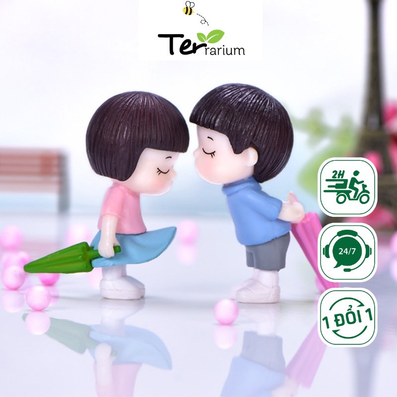 |FREESHIP| CẶP ĐÔI CẦM Ô- trang trí tiểu cảnh/sen đá/xương rồng/chậu cây mini/hồ cá/bonsai/hòn non bộ/ Ter