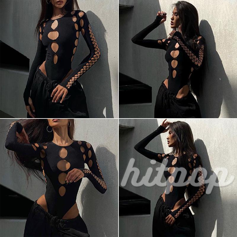 Áo Liền Thân Tay Dài Cổ Tròn Màu Trơn Thời Trang Dành Cho Nữ | BigBuy360 - bigbuy360.vn