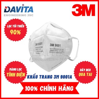 Khẩu trang 9001 3M, Tiêu chuẩn KN90, lọc bụi tối thiểu 90%
