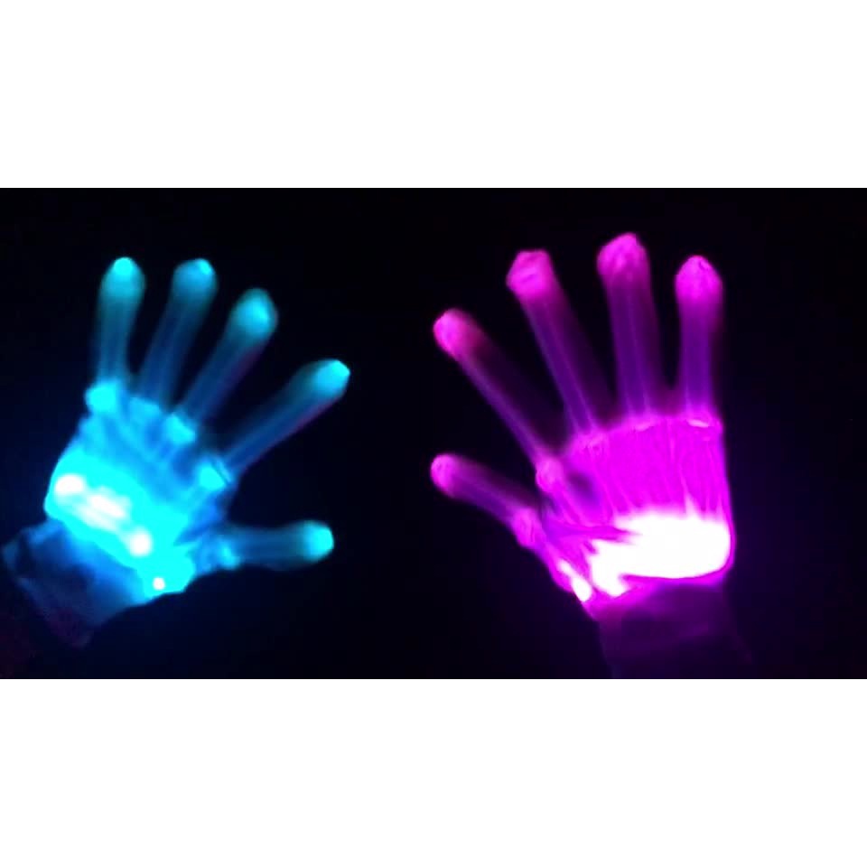 Găng đeo tay và mặt nạ hacker có đèn LED phát sáng lấp lánh độc đáo