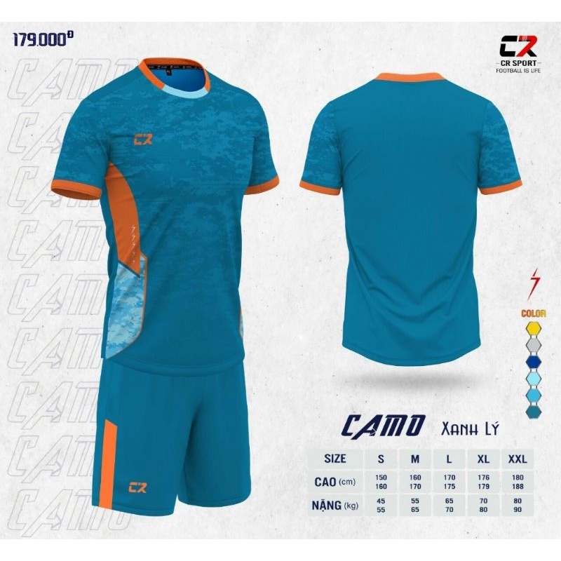 BỘ QUẦN ÁO BÓNG ĐÁ CR SPORT - CAMO