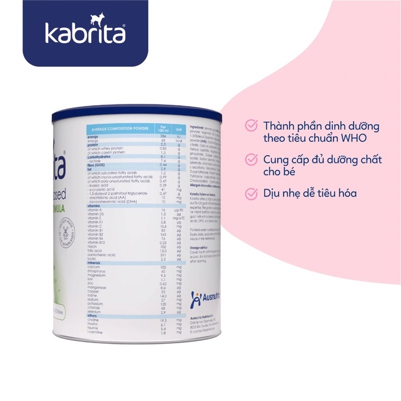 Sữa dê kabrita số 2, sữa cho bé từ 12-24 tháng tuổi, lon 800gr - ảnh sản phẩm 6