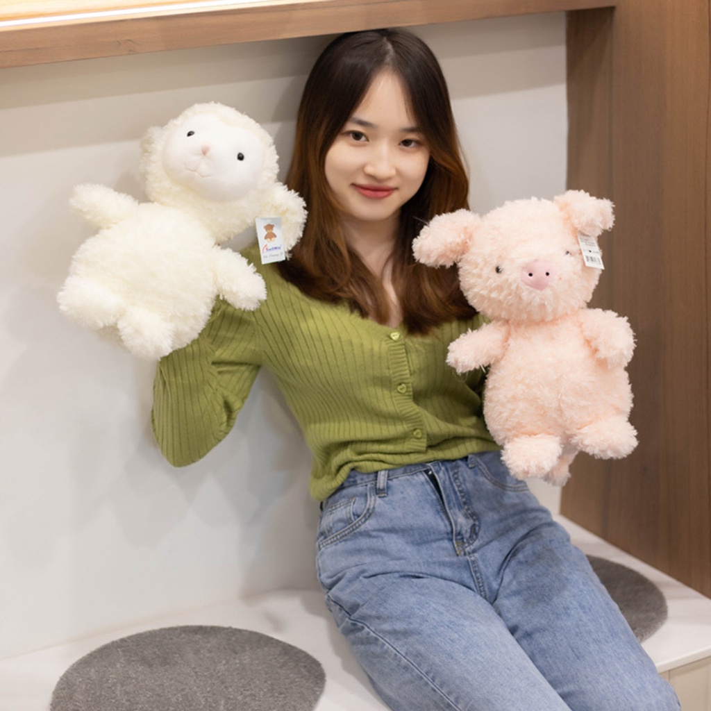 Thú Nhồi Bông Hình Cú / Gà / Cừu Mềm Mại Kích Thước Lớn Trang Trí Nhà Cửa