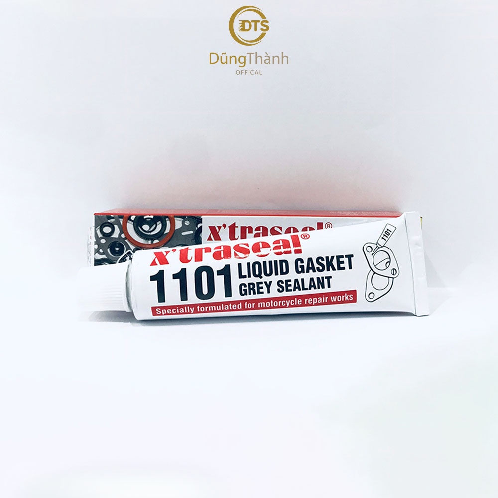 Keo dán ron xe máy chịu nhiệt X’traseal khô nhanh kháng xăng dầu màu xám 1101 Liquid Gasket 32g dạng tuýp