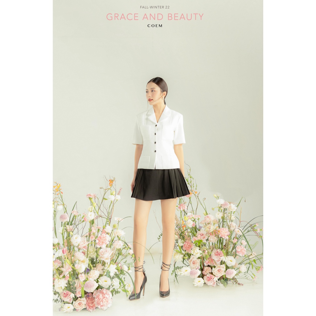 ÁO BLAZER NỮ TAY NGẮN PHONG CÁCH HÀN QUỐC THỜI TRANG SANG TRỌNG PHÙ HỢP ĐI LÀM DẠO PHỐ - KIM TOP