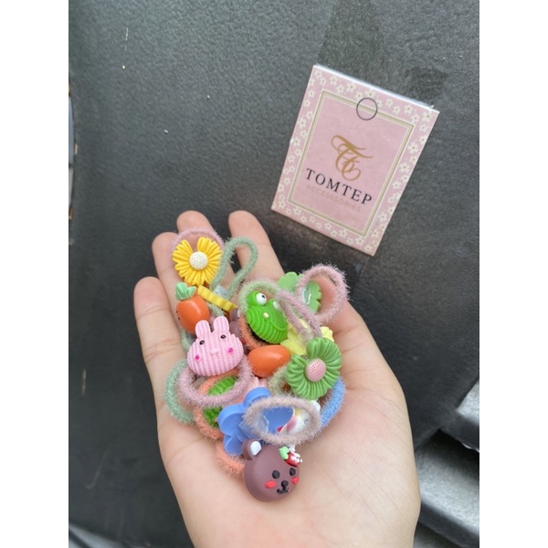 Hộp Dây Buộc Tóc Cao Su Co Giãn Tốt Không Đau Cho Bé