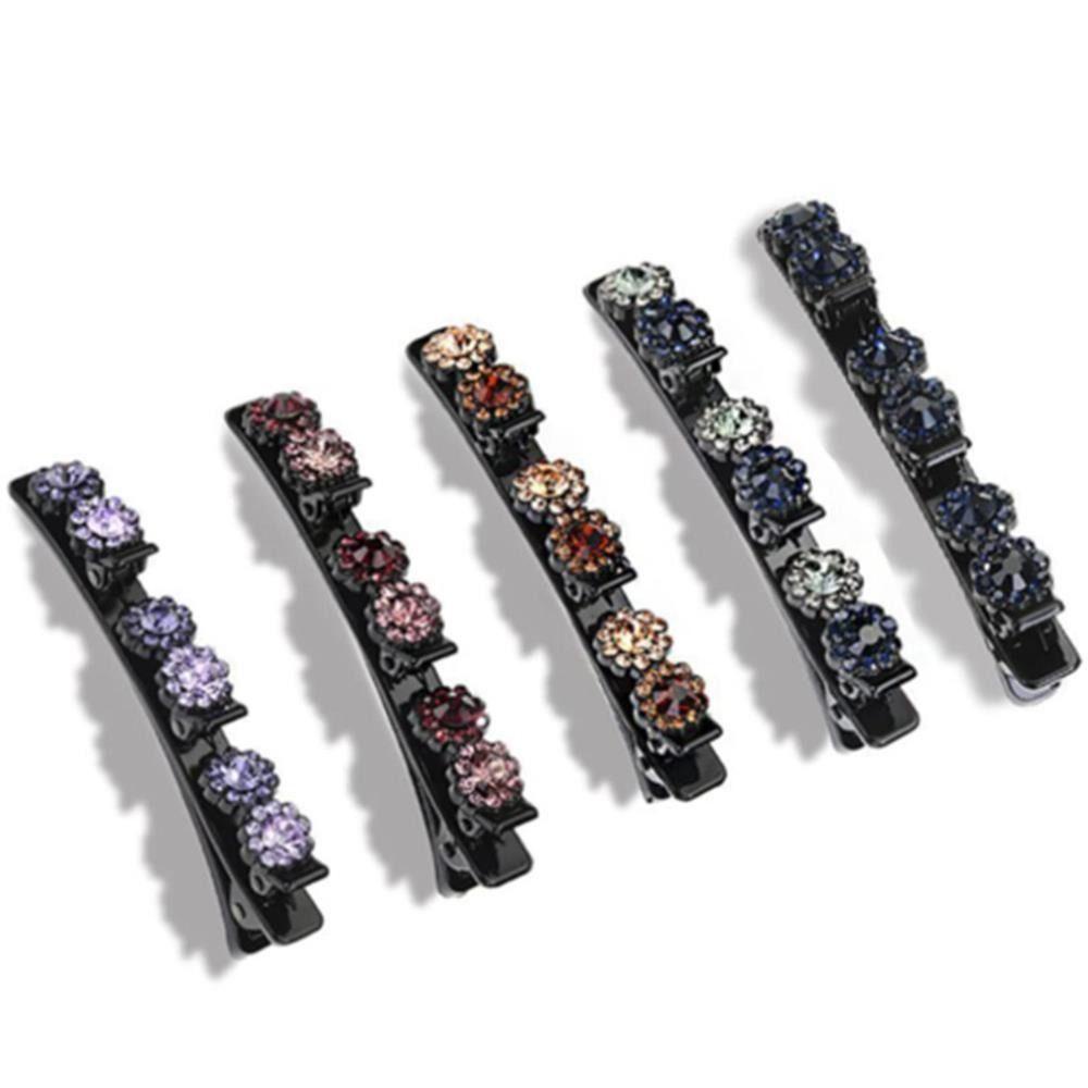 Set 3 / 5 Kẹp Tóc Bện Tạo Kiểu Tóc Đính Hoa Thời Trang Cho Nữ|Kẹp Tóc Đính Đá Lấp Lánh Thời Trang