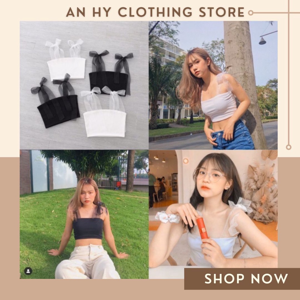 (có bán sỉ,ảnh thật,hoả tốc)🌽 ÁO LILY CROPTOP🌽(ÁO CỘT NƠ VAI)
