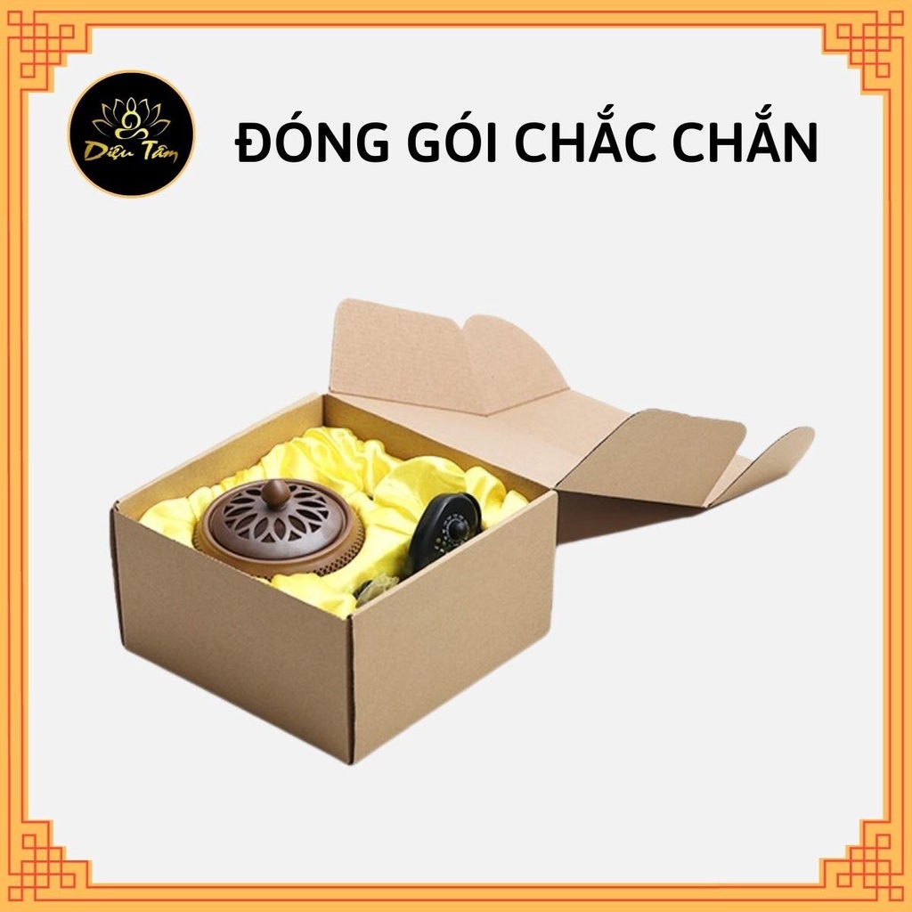 Máy xông tinh dầu phòng ngủ , đèn xông tinh dầu gốm dùng để đốt tinh dầu thơm phòng, chanh sả , vỏ bưởi bồ kết trầm