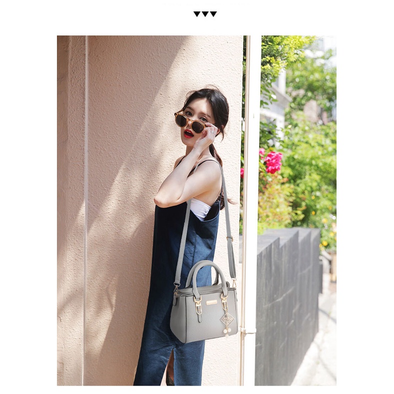 Mischa Túi Xách Da PU Đeo Vai Màu Trơn Đơn Giản Thời Trang Thu Đông