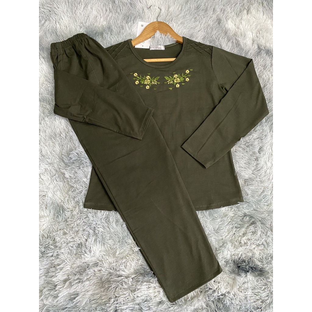 Bộ Chất cotton Thu đông dành cho Mẹ cho Bà thêu đẹp