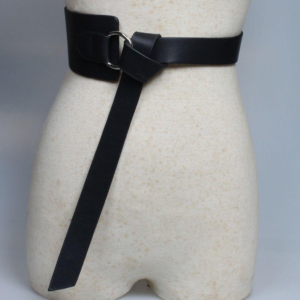 Dây Thắt Lưng Da PU Bản Rộng Điều Chỉnh Được Thời Trang Mùa Thu Cho Nữ