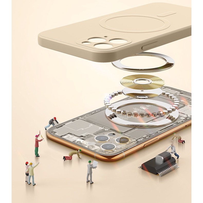 Ốp Điện Thoại Silicone Màu Nhám Magsafe Cho iPhone 14 11 12 13 Pro MAX 7 8 Plus X XR XS MAX 8Plus 11Pro 14Pro