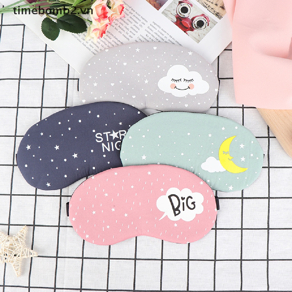 Miếng Che Mắt Ngủ Bằng Cotton Họa Tiết Hoạt Hình Sáng Tạo Chống Bịt Mắt.