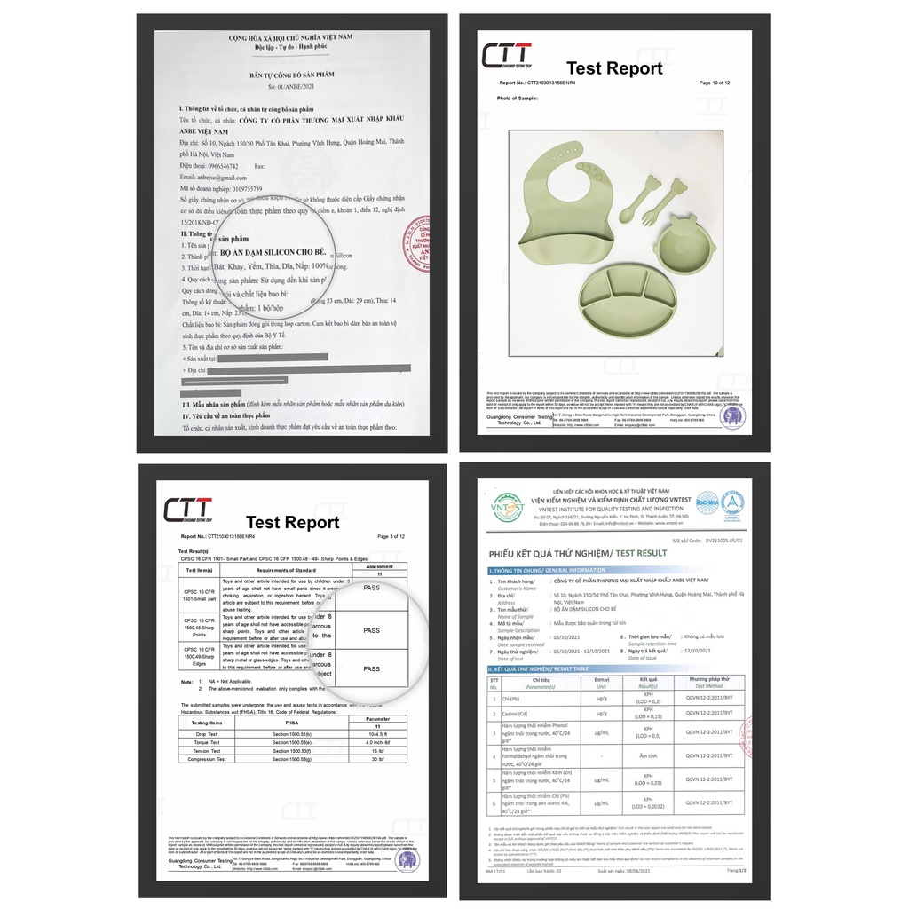 Thìa Dĩa Silicon Cho Bé Tập Ăn Dặm Kiểu Nhật BLW Có Kiểm Định An Toàn ANBE VIETNAM Chính Hãng AB4