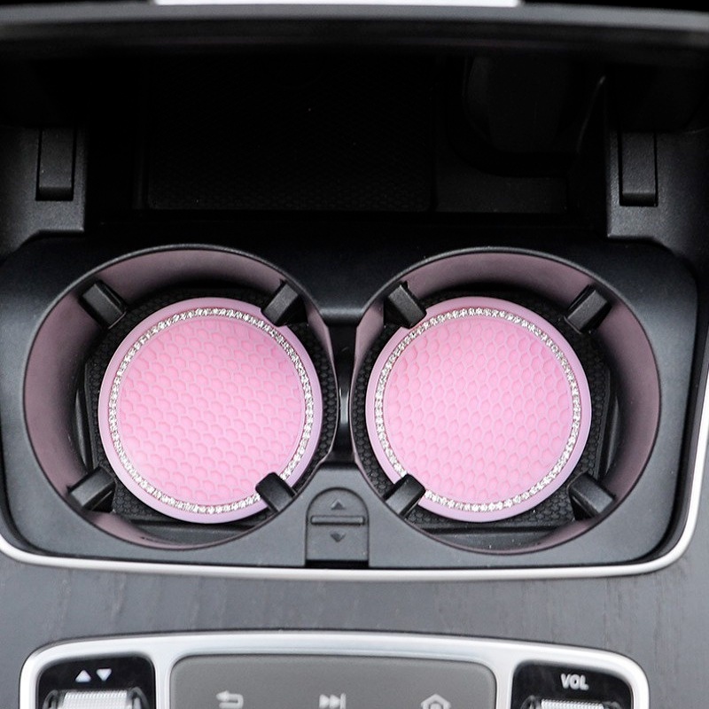 1 Đế Lót Ly Bằng Cao Su Chống Trượt Đính Đá Giả Kim Cương 7cm